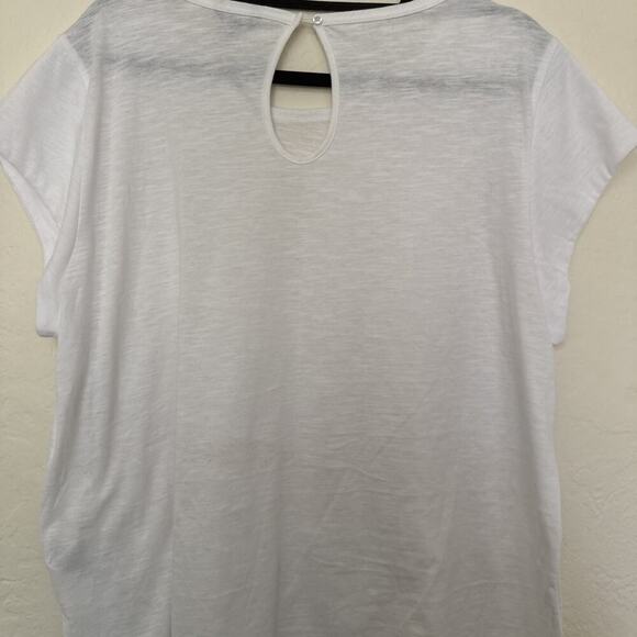 Nautica Women's Cap Sleeve Crew Neck T-Shirt White Size XXL - Picture 7 of 8